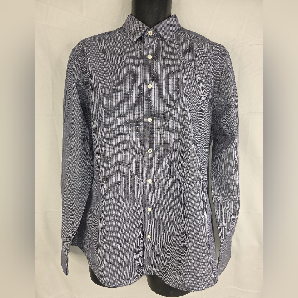 Ben Sherman Men's Blue Button-Up Shirt Size 16 34/35 Slim